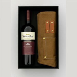 CAJA CON BOTELLA DE VINO + DELANTAL